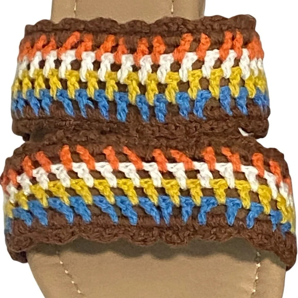 COMFORT‎ EST. 1946 - SIZE 7.5 - CROCHET SANDAL WITH CORK HEEL PLATFORM